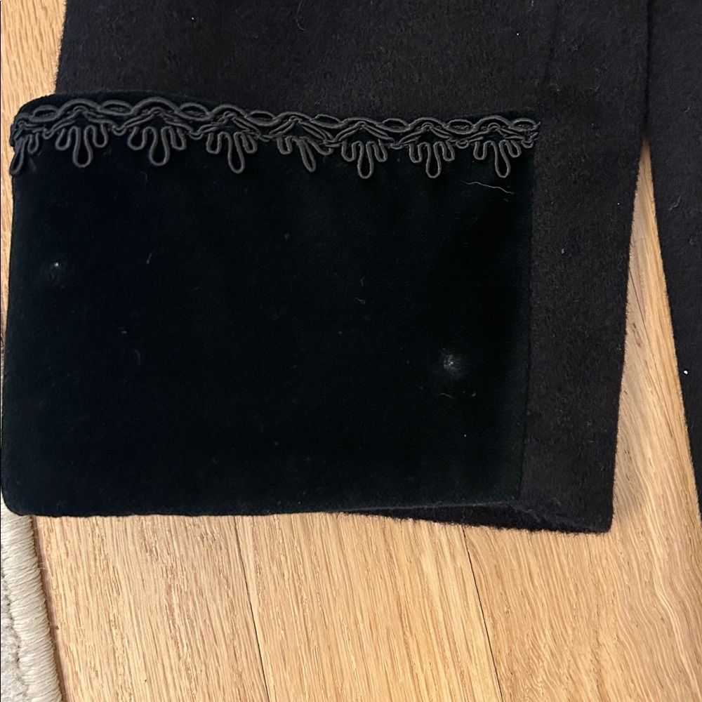 Jonathan Michael Velvet Trim Wool Nylon Black Coat Women’s Size 8 - Picture 12 of 17